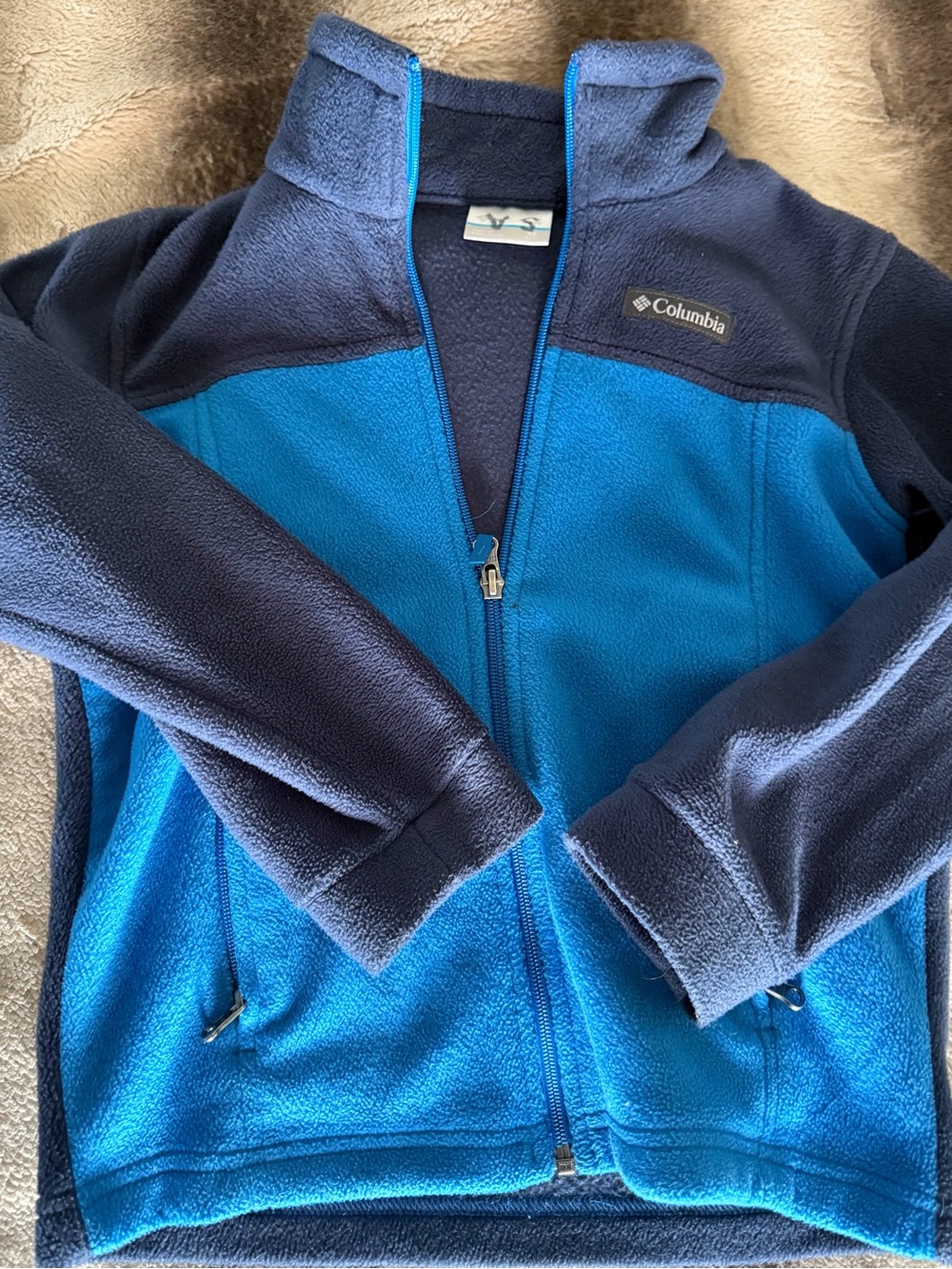 Columbia Kids Blue and Navy Full-Zip Fleece Jacket